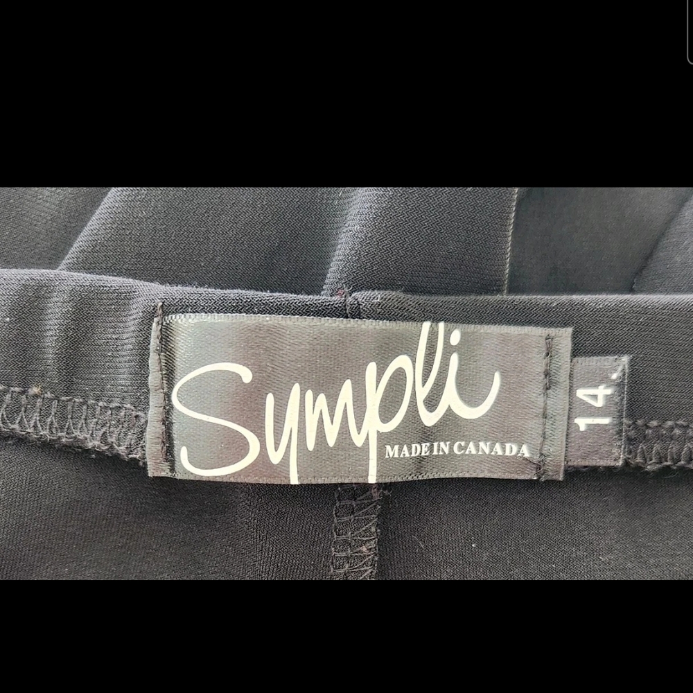 Sympli Black Pull On Pants Stretch Jersey Canada Gathered Hem Womens Size 14 - Picture 7 of 8